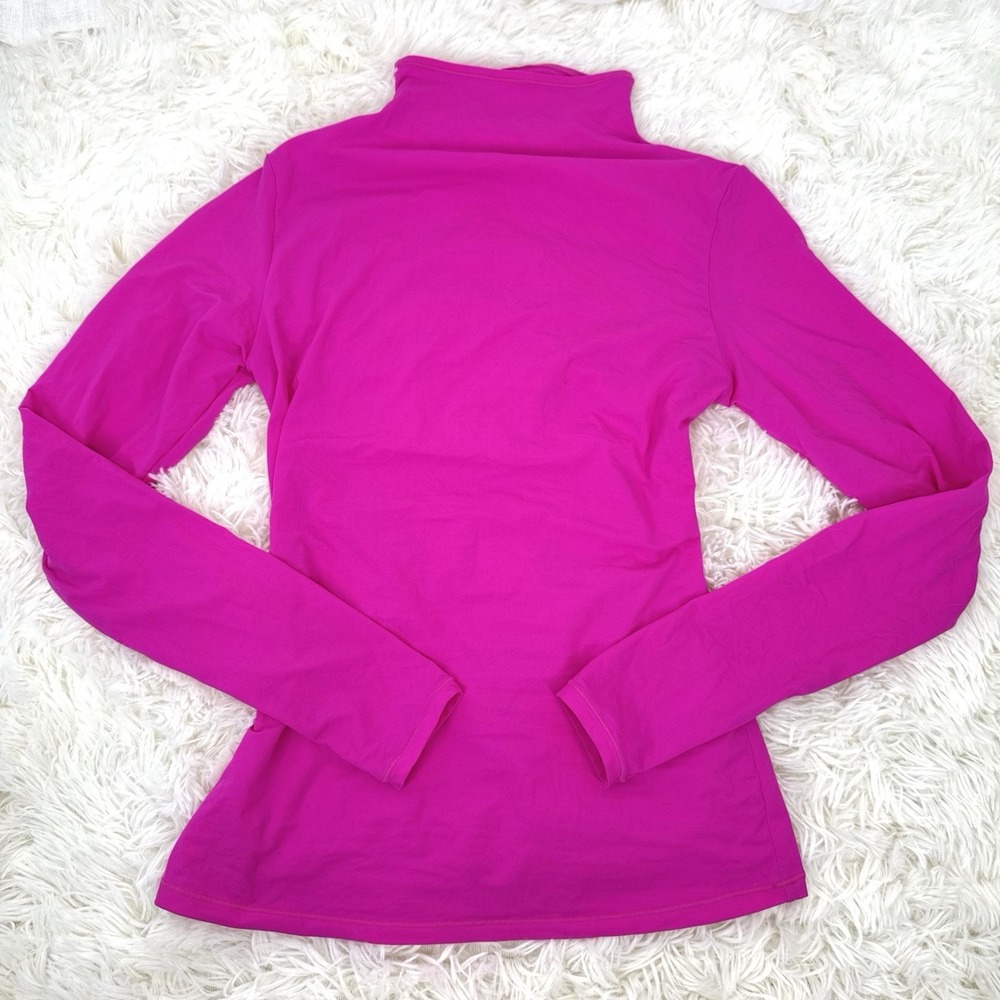 Skims Fits Everybody Fuchsia Long Sleeve Mock Neck M Rare Hot Pink Dopamine Rave